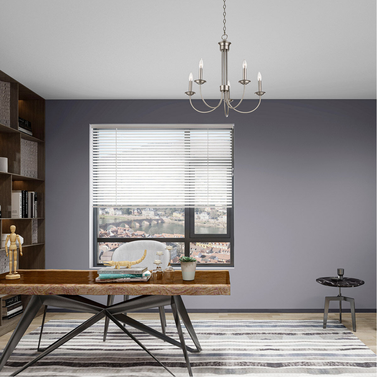 Estate 5 Light 25 inch Brushed Nickel Chandelier Ceiling Light