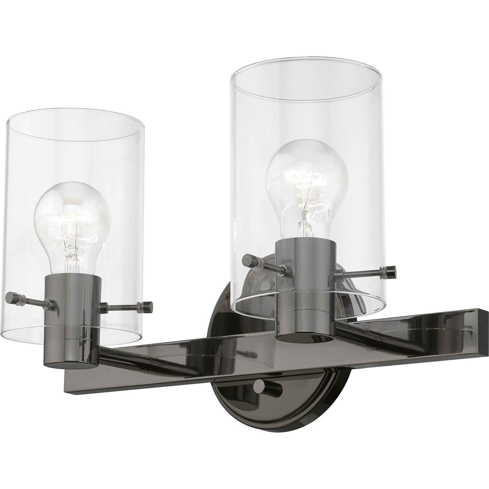 Munich 2 Light 15 inch Black Chrome Vanity Sconce Wall Light