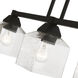 Aragon 3 Light 30 inch Black Linear Chandelier Ceiling Light