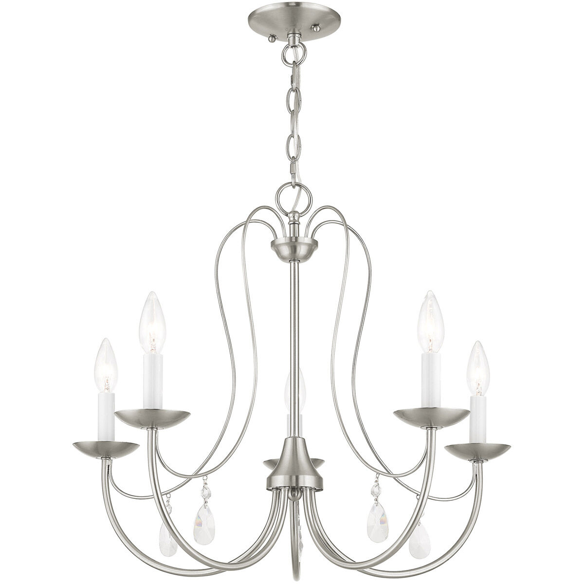 Mirabella 5 Light 24 inch Brushed Nickel Chandelier Ceiling Light
