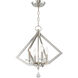 Diamond 4 Light 18 inch Polished Nickel Mini Chandelier Ceiling Light