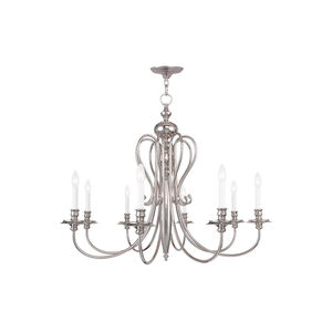 Caldwell 8 Light 35 inch Polished Nickel Chandelier Ceiling Light