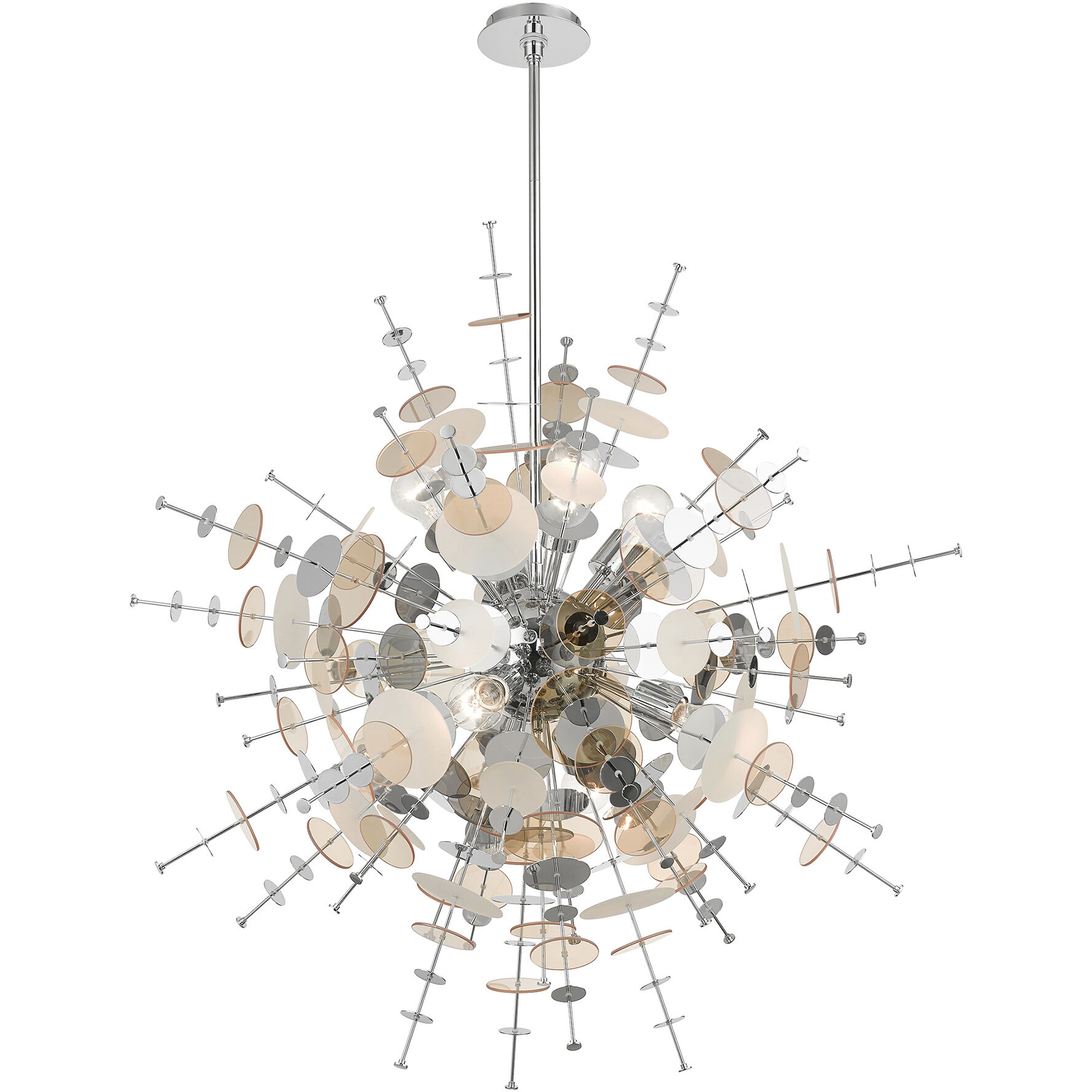 Circulo 8 Light 37 inch Polished Chrome Large Pendant Chandelier Ceiling Light