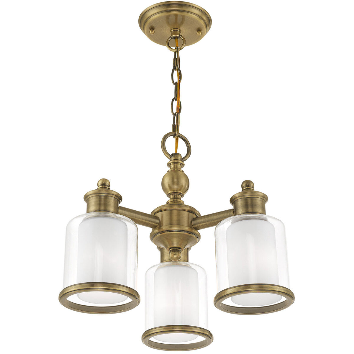 Middlebush 3 Light 16 inch Antique Brass Convertible Mini Chandelier/Ceiling Mount Ceiling Light
