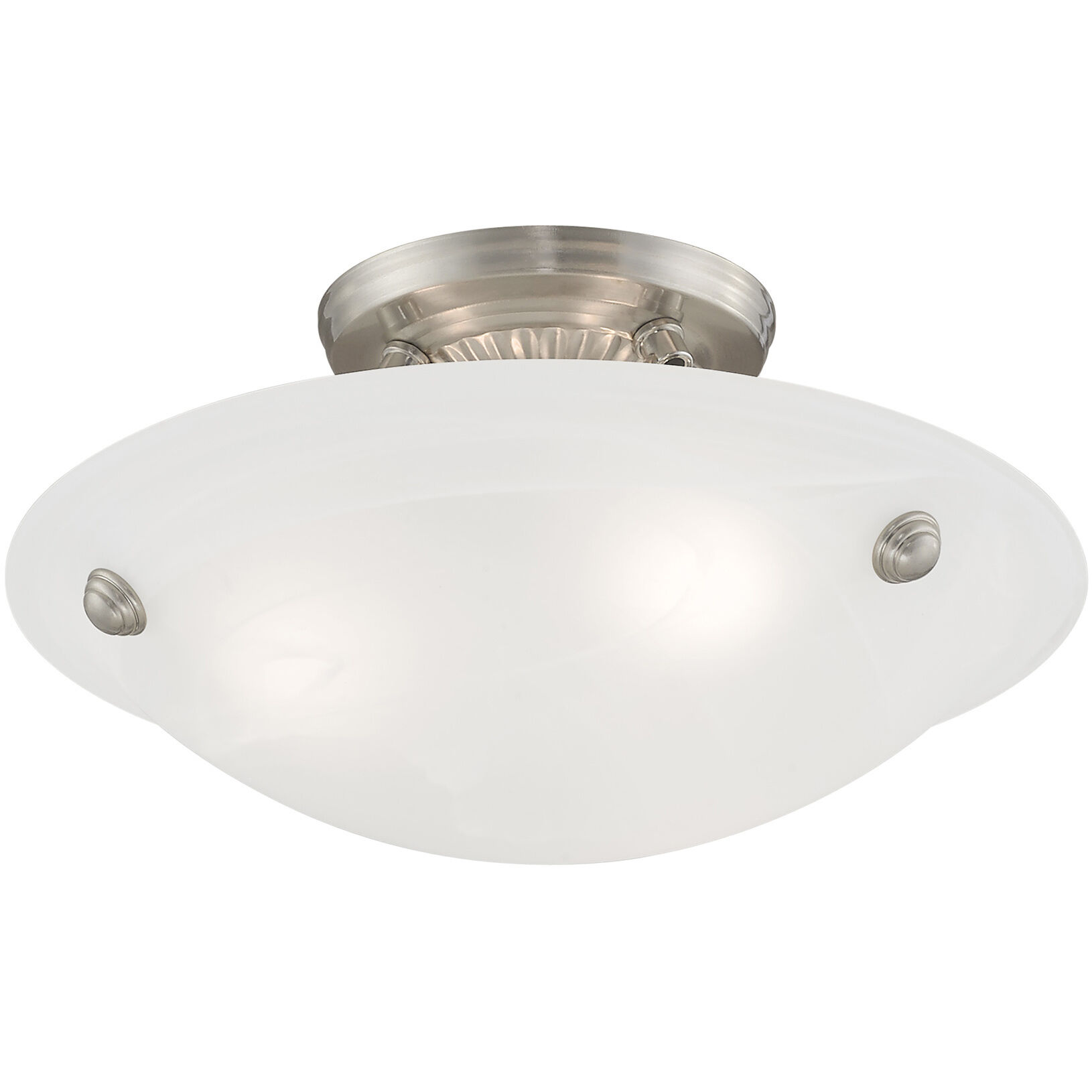 Oasis 3 Light 12 inch Brushed Nickel Semi-Flush Mount Ceiling Light