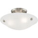 Oasis 3 Light 12 inch Brushed Nickel Semi-Flush Mount Ceiling Light