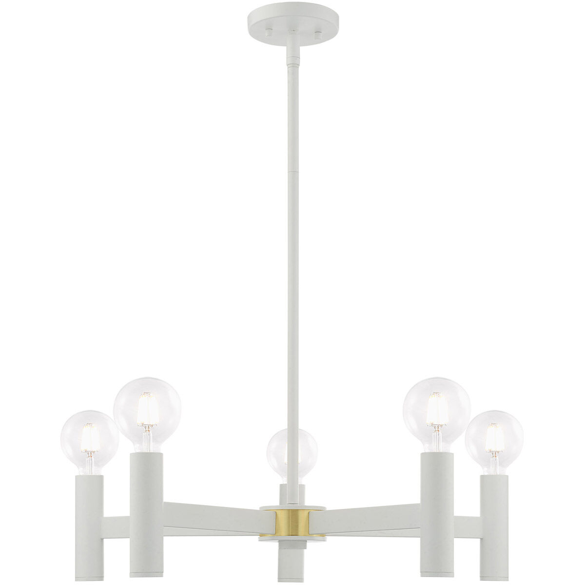 Copenhagen 5 Light 25 inch White Chandelier Ceiling Light