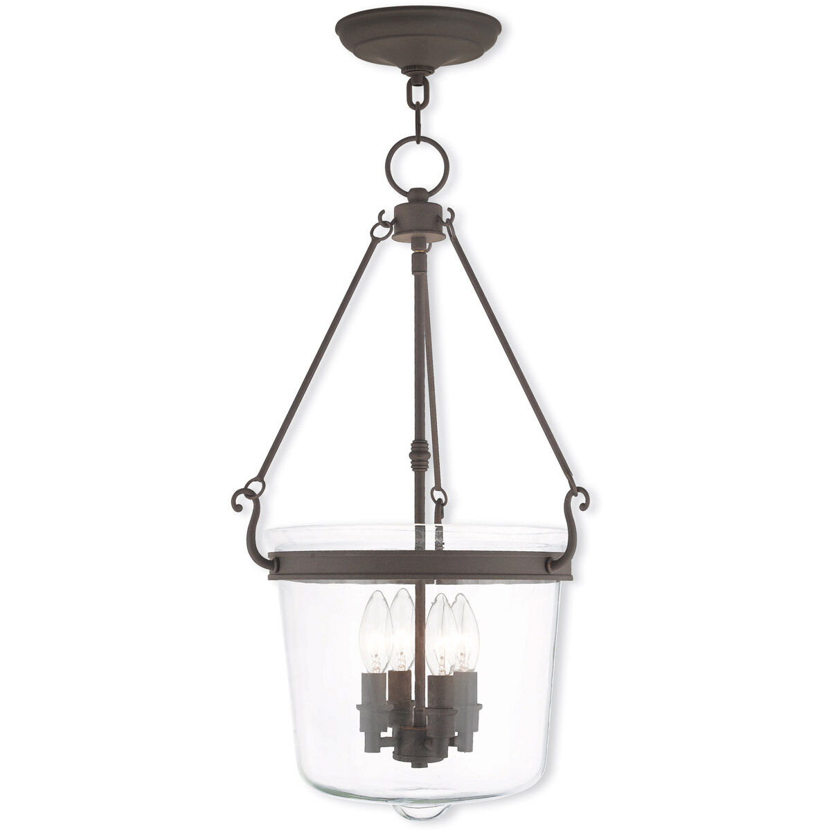 Rockford 4 Light 14.25 inch Bronze Pendant Ceiling Light