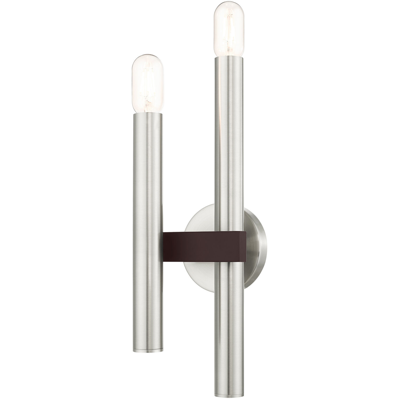 Helsinki 2 Light 7 inch Brushed Nickel with Bronze Accents Sconce Wall Light