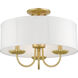 Brookdale 3 Light 16 inch Soft Gold Semi-Flush Mount Ceiling Light