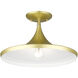Waldorf 1 Light 14 inch Soft Gold with Polished Brass Accents Semi-Flush Ceiling Light