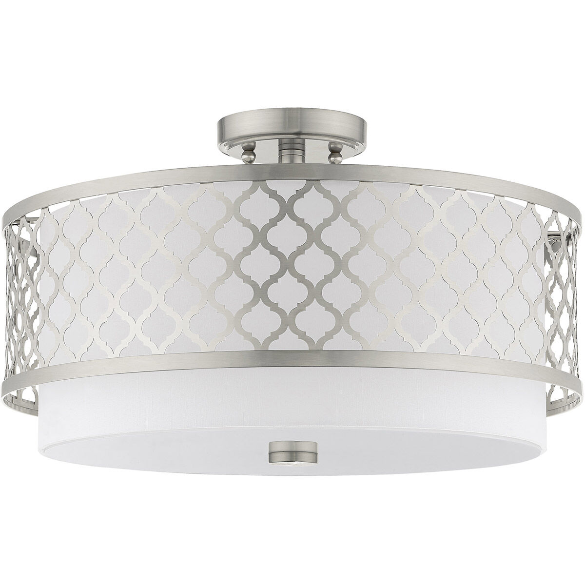 Arabesque 3 Light 18 inch Brushed Nickel Semi-Flush Mount Ceiling Light