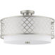 Arabesque 3 Light 18 inch Brushed Nickel Semi-Flush Mount Ceiling Light