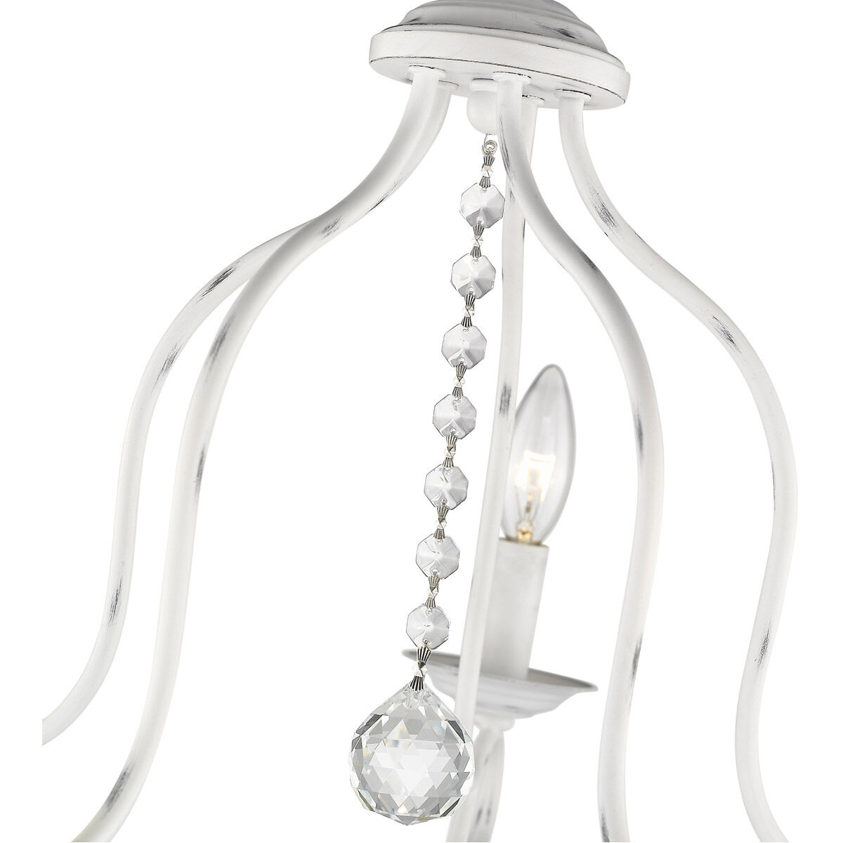 Chesterfield 5 Light 22 inch Antique White Chandelier Ceiling Light