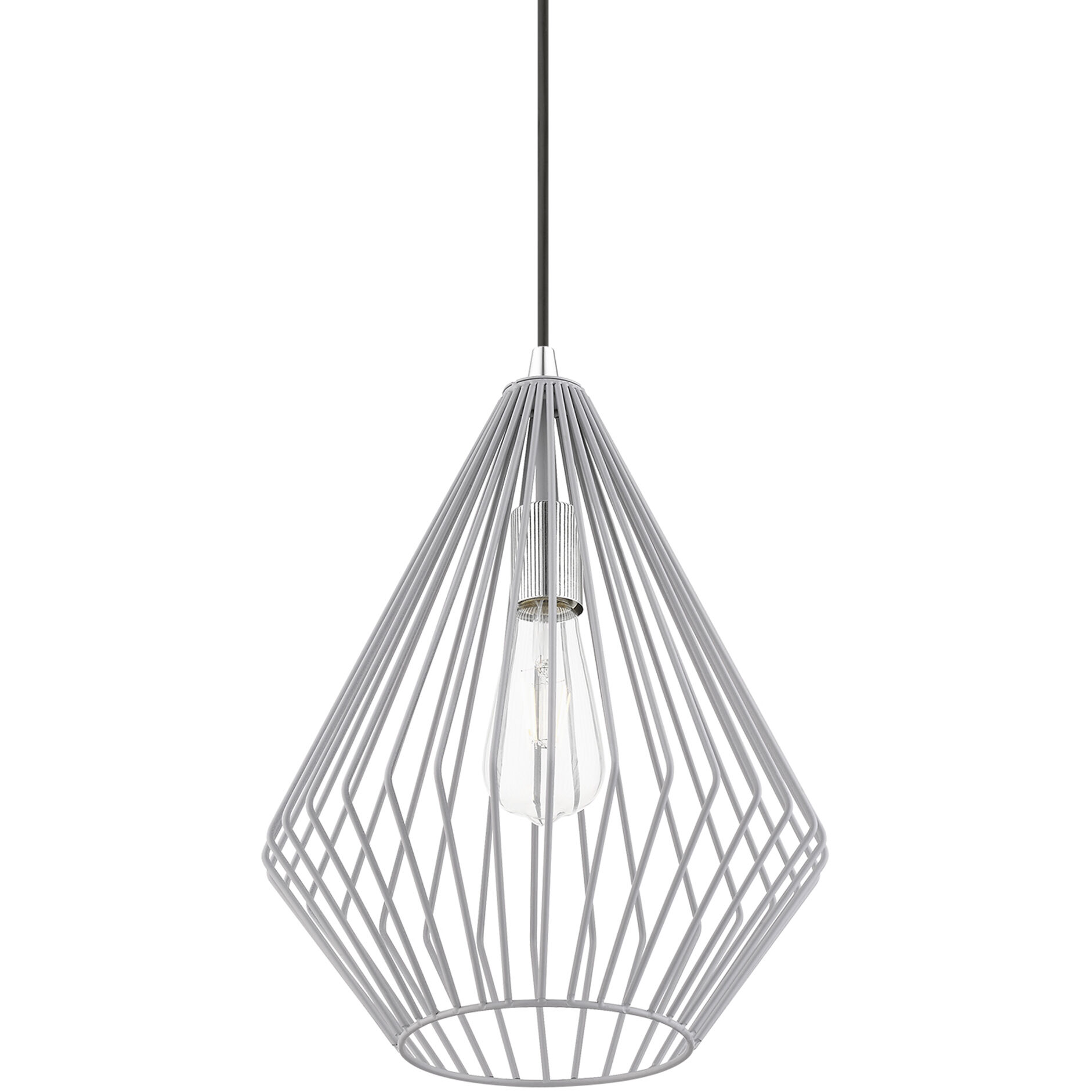 Linz 1 Light 11.5 inch Nordic Gray with Polished Chrome Accents Pendant Ceiling Light
