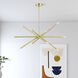 Soho Linear Chandelier Ceiling Light in Satin Brass