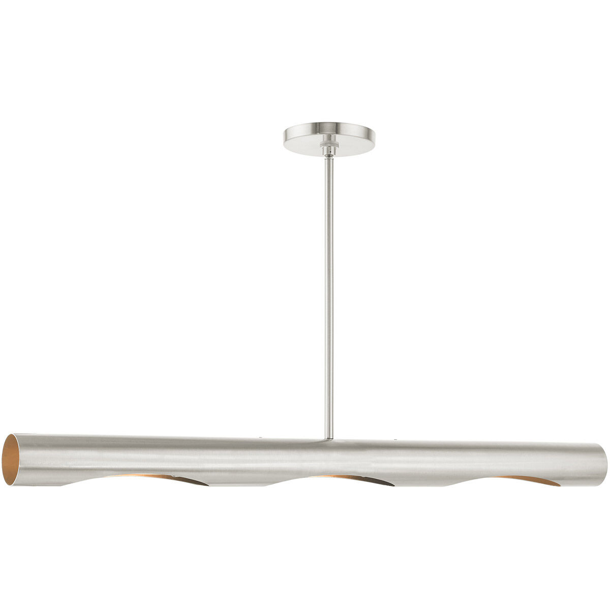 Novato 3 Light 42 inch Brushed Nickel Linear Chandelier Ceiling Light