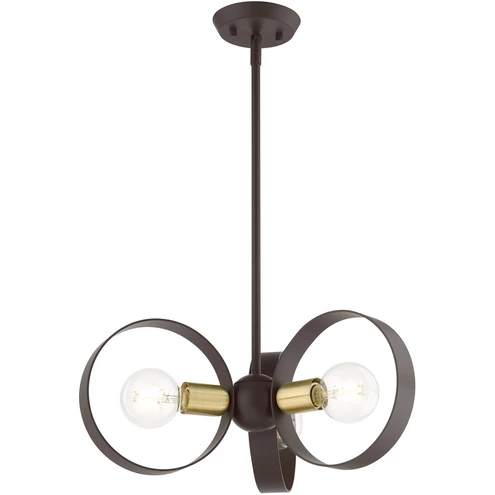 46423 Livex Lighting 46423-07 Modesto 3 Light 19 inch Bronze Chandelier ...