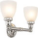 Classic 2 Light 16 inch Polished Chrome Bath Vanity Wall Light