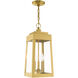 Oslo 3 Light 8 inch Satin Brass Outdoor Pendant Lantern
