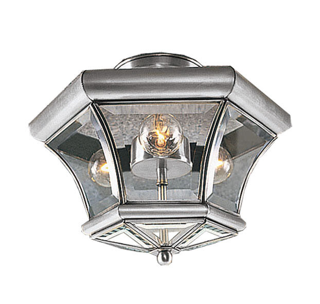 Monterey 3 Light 13 inch Brushed Nickel Semi-Flush Mount Ceiling Light