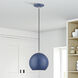 Kuppola 9.25 inch Ocean Blue with Brushed Nickel Accents Pendant Ceiling Light, Globe
