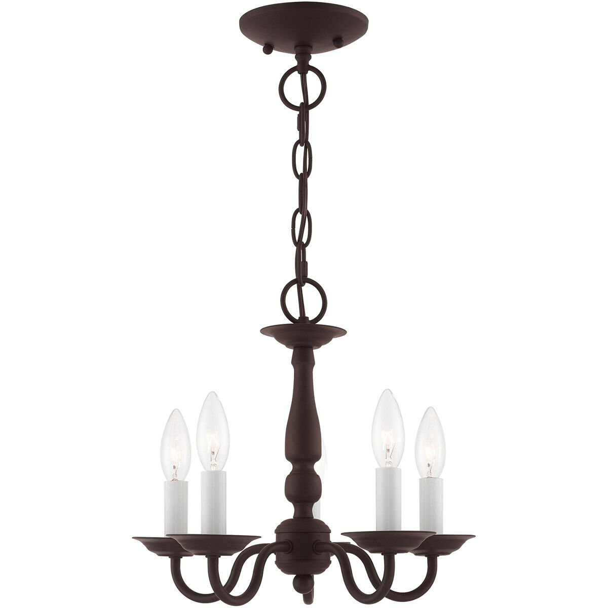 Williamsburgh 5 Light 13 inch Bronze Convertible Mini Chandelier/Ceiling Mount Ceiling Light