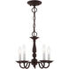 Williamsburgh 5 Light 13 inch Bronze Convertible Mini Chandelier/Ceiling Mount Ceiling Light