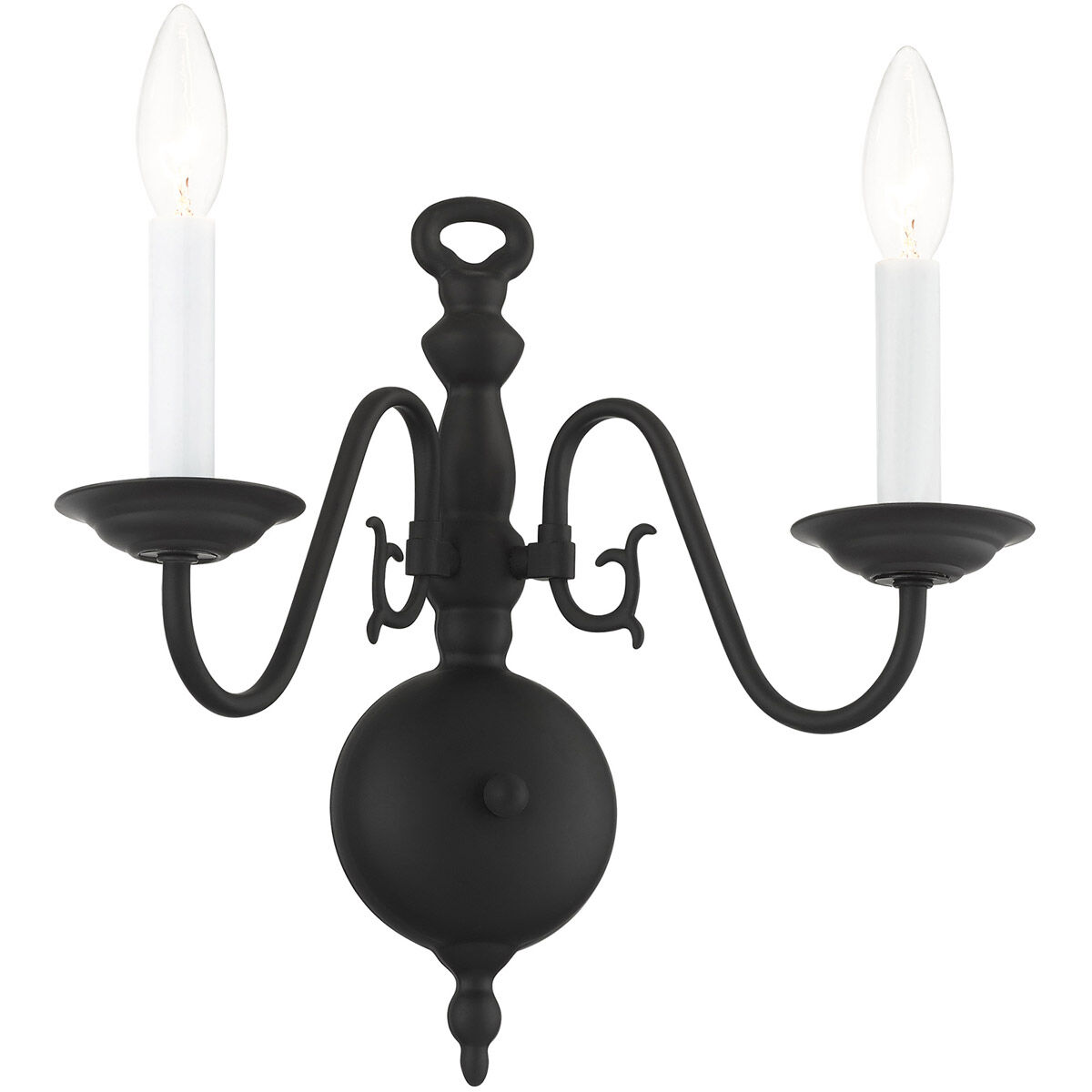 Williamsburg 2 Light 13 inch Black Sconce Wall Light