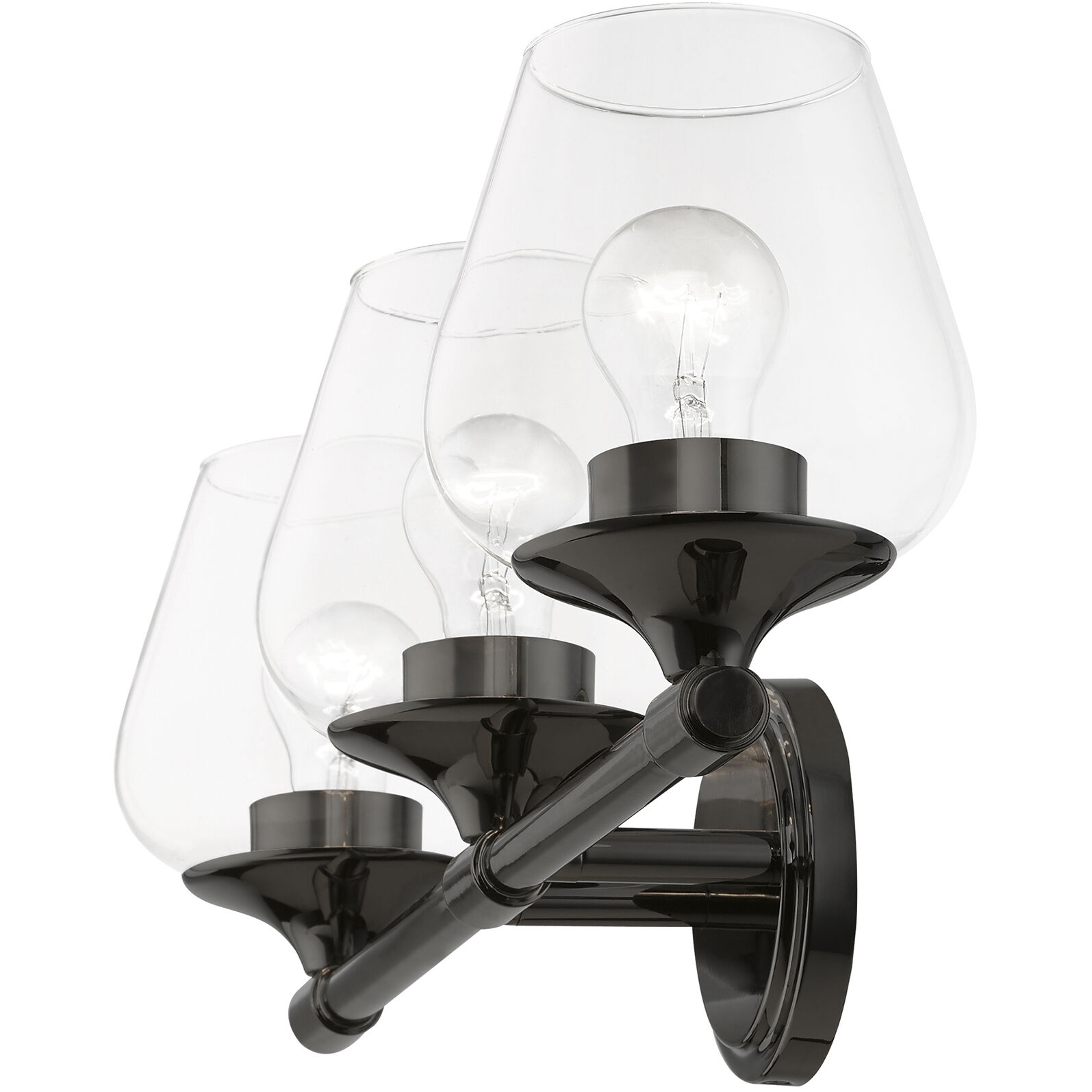 Willow 3 Light 23 inch Black Chrome Vanity Sconce Wall Light