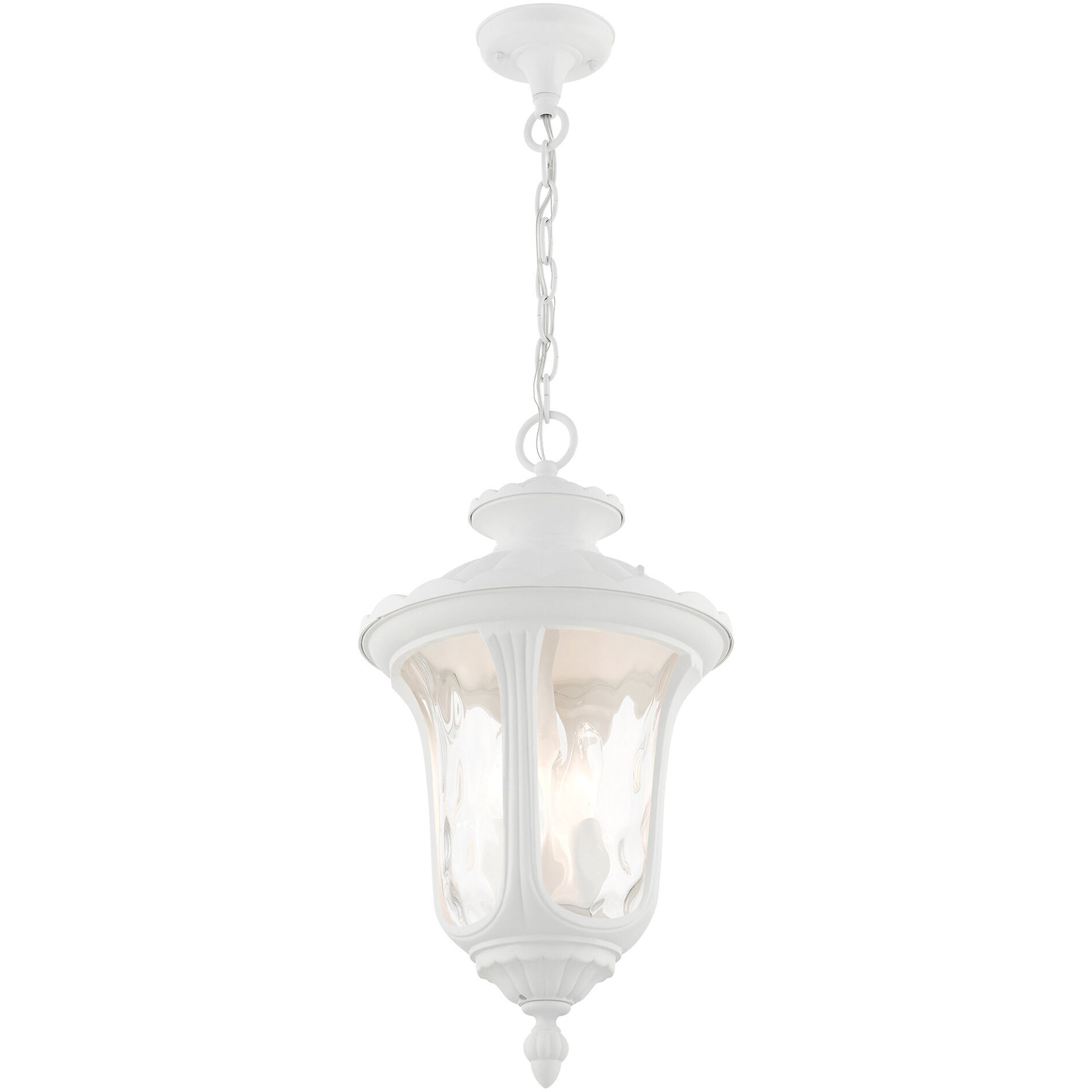 Oxford 3 Light 11 inch Textured White Outdoor Pendant Lantern