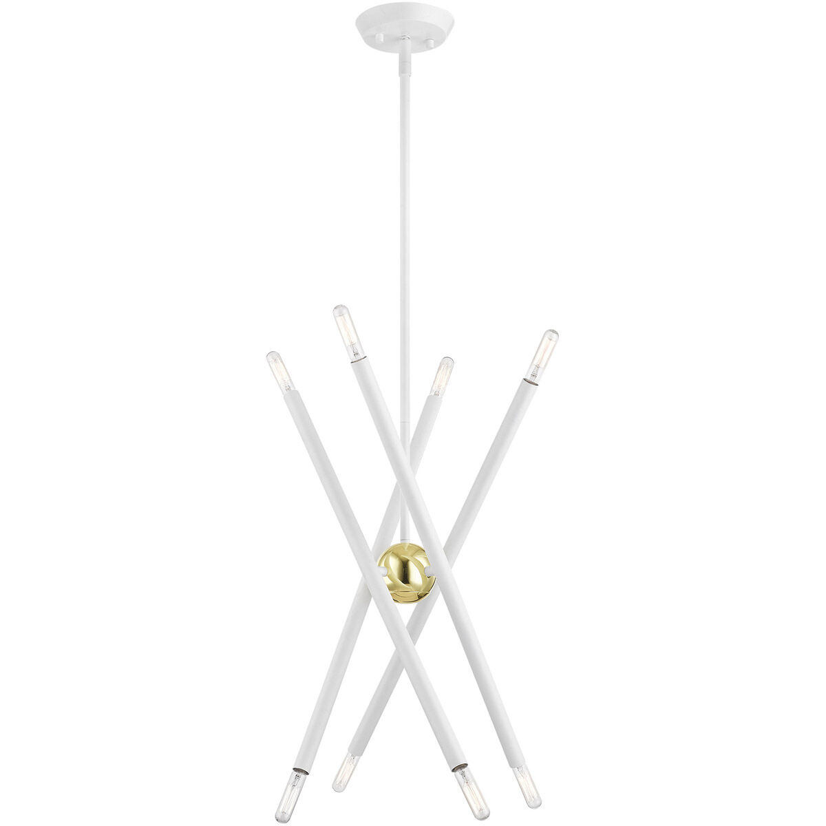 Soho 8 Light 20 inch White with Polished Brass Accents Chandelier Ceiling Light
