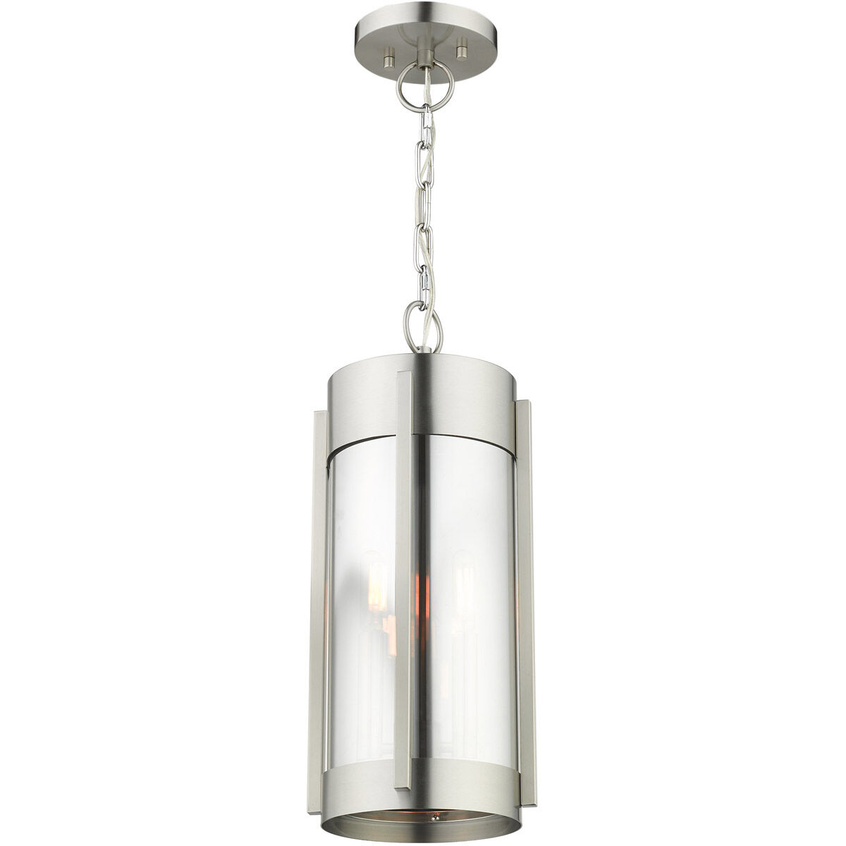 Sheridan 2 Light 8 inch Brushed Nickel Outdoor Pendant Lantern
