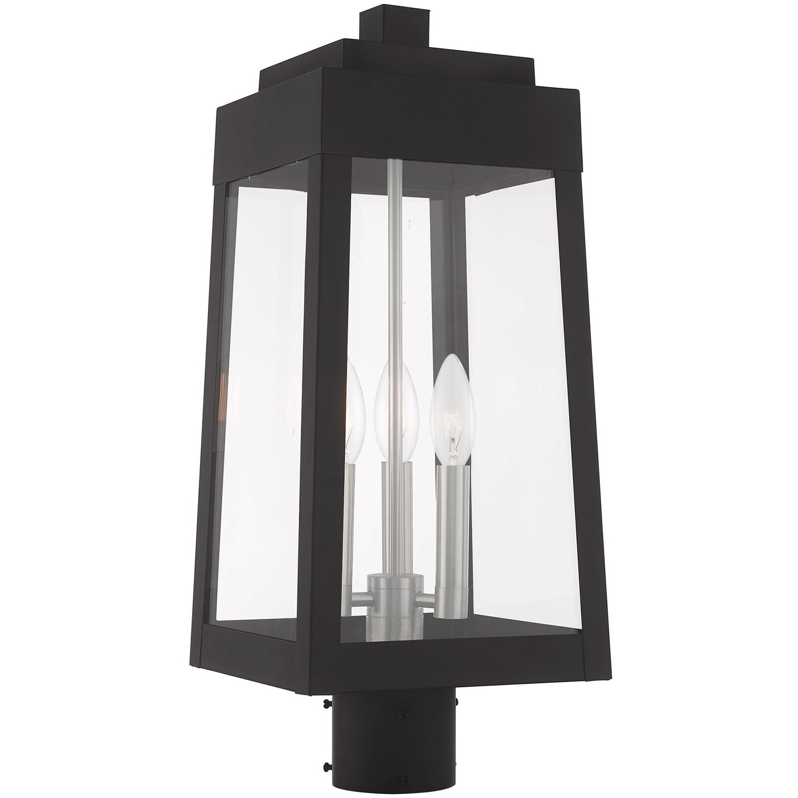 Oslo 3 Light 20 inch Black Outdoor Post Top Lantern