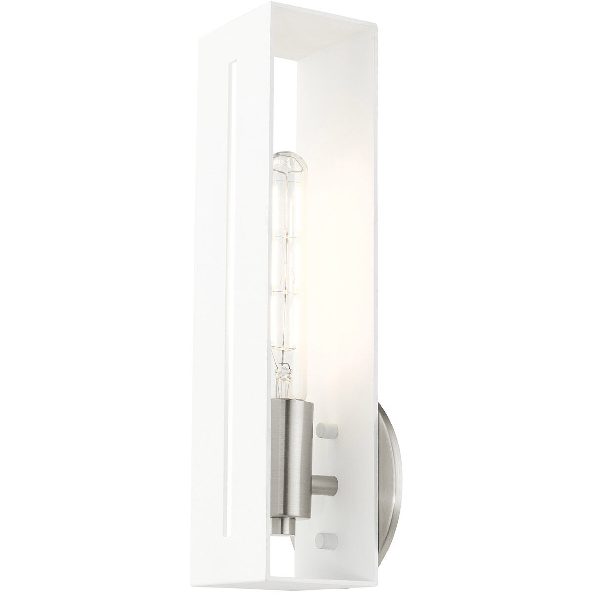 Soma 1 Light 5 inch Textured White with Brushed Nickel Finish Accents ADA ADA Single Sconce Wall Light
