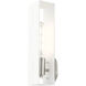 Soma 1 Light 5 inch Textured White with Brushed Nickel Finish Accents ADA ADA Single Sconce Wall Light