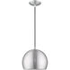 Allison 1 Light 10 inch Brushed Aluminum Mini Pendant Ceiling Light
