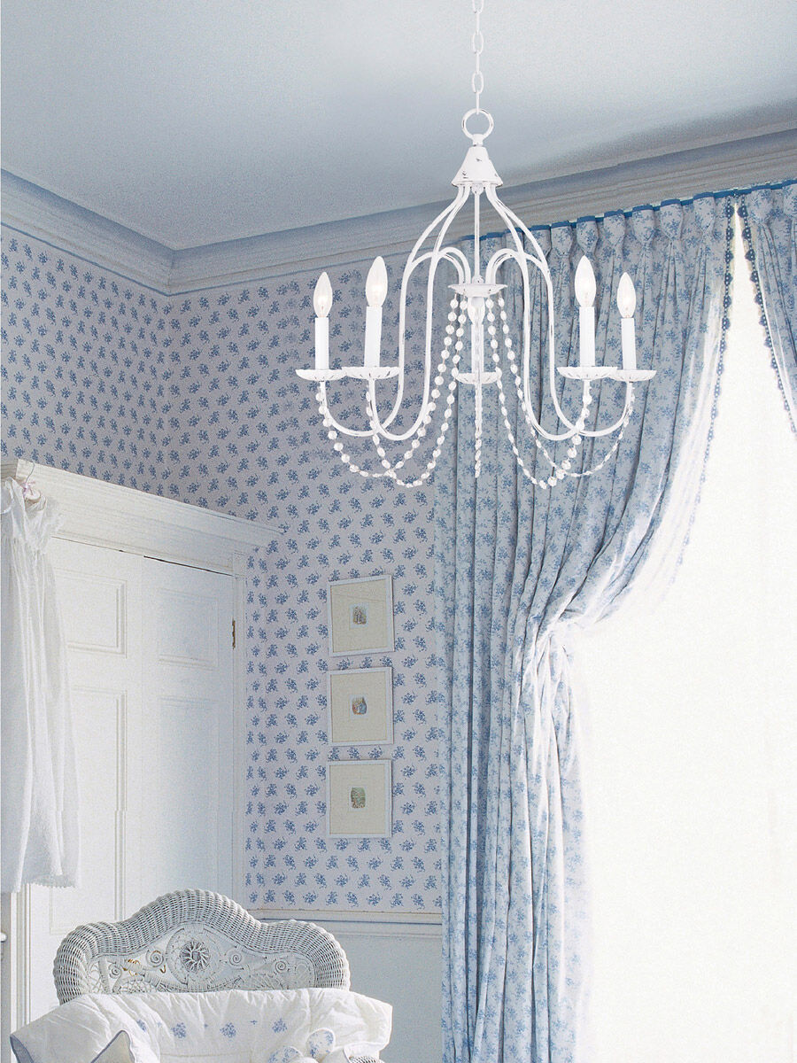 Alessia 5 Light 24 inch Antique White Chandelier Ceiling Light