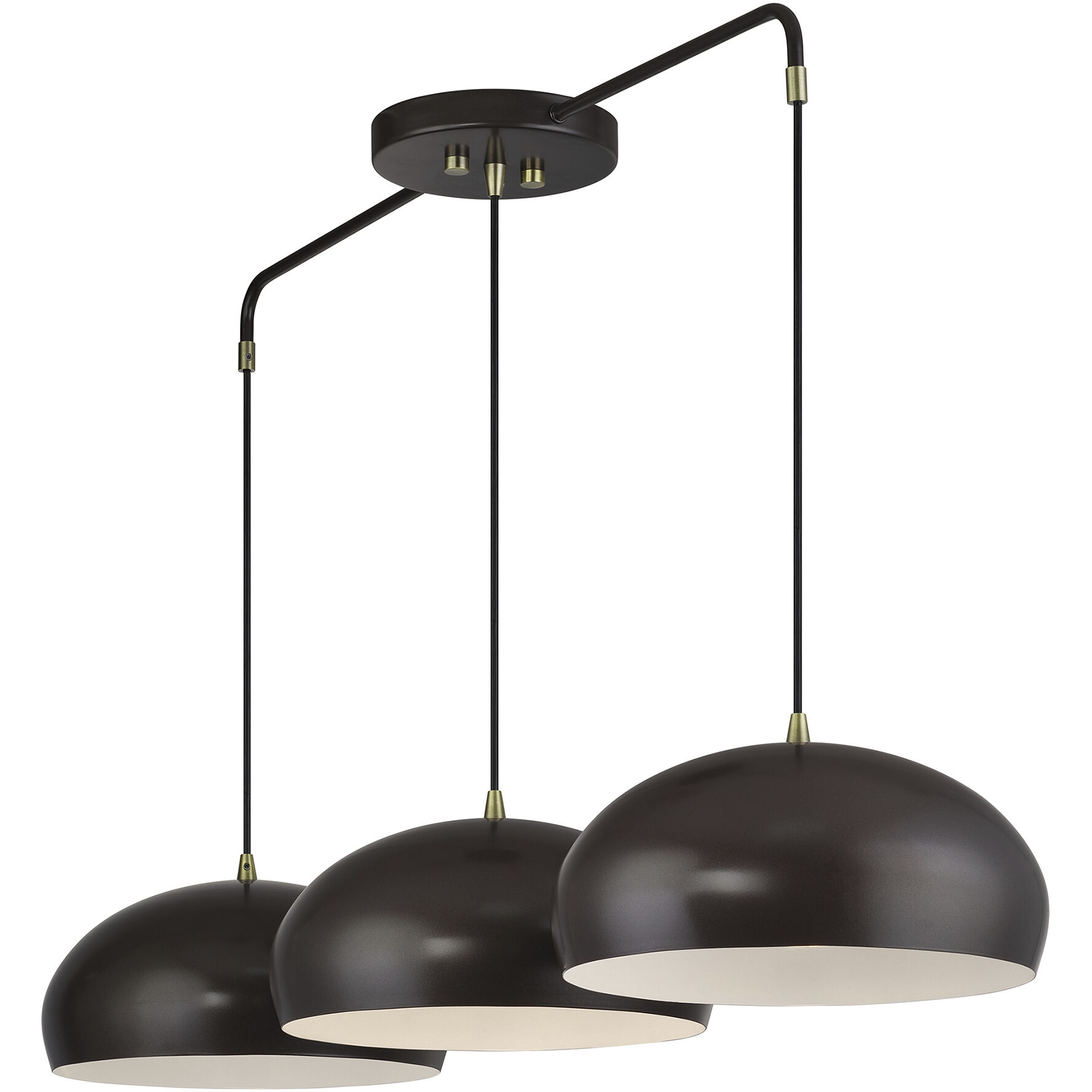 Domma 3 Light 48 inch English Bronze with Antique Brass Accents Linear Chandelier Ceiling Light, Extra Large