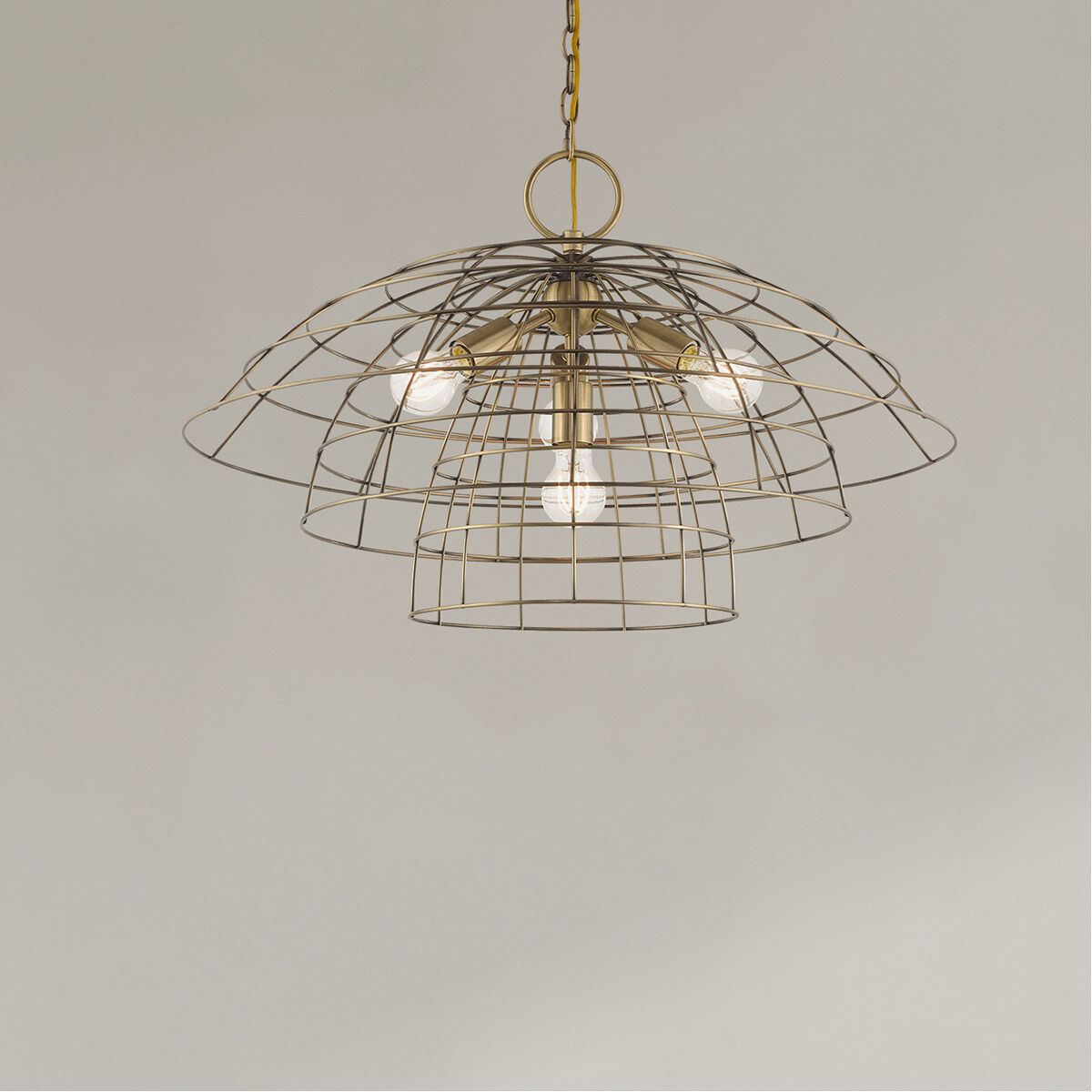 Brooklyn 4 Light 28 inch Antique Brass Chandelier Ceiling Light