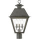 Wentworth 3 Light 22 inch Charcoal Outdoor Post Top Lantern, Large