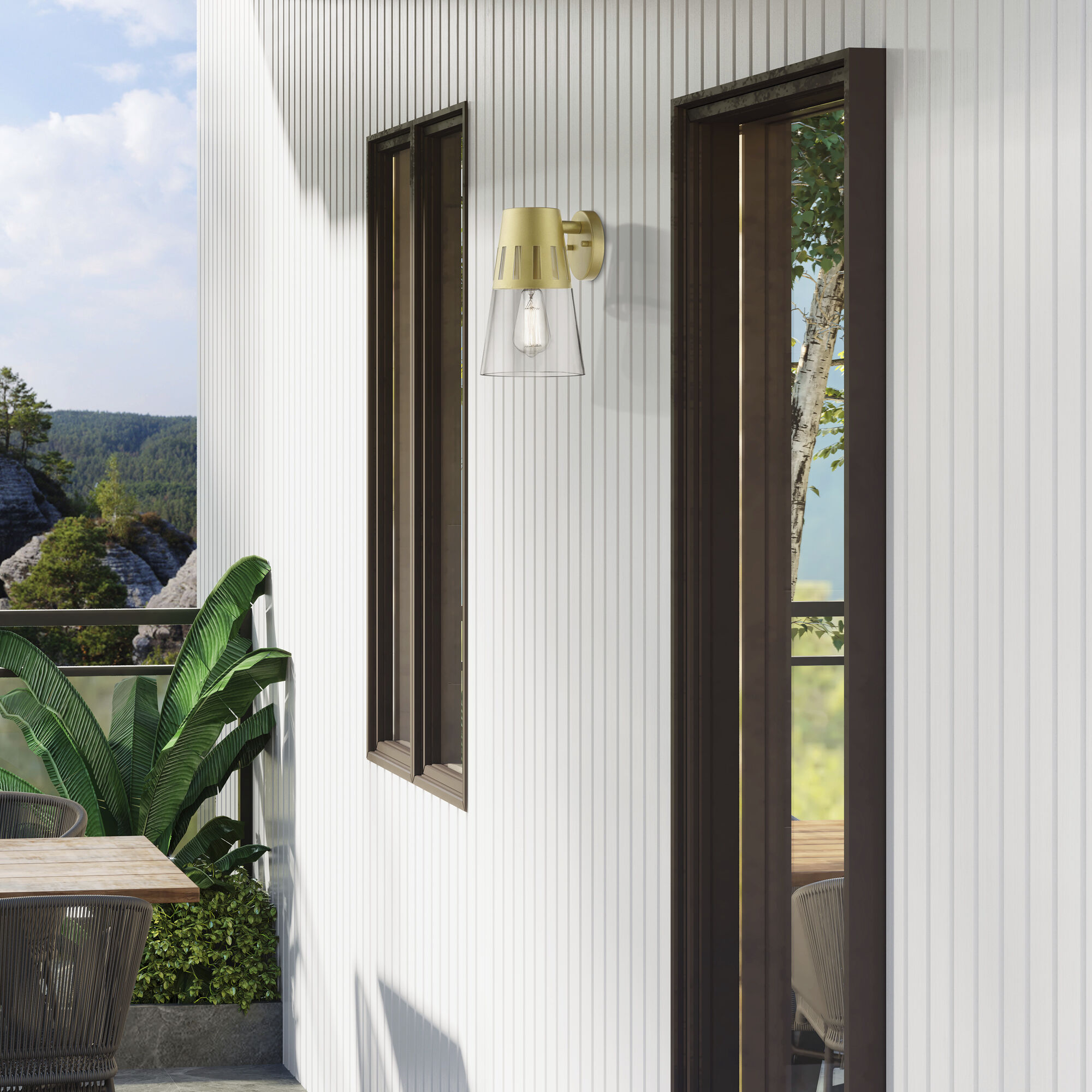 Covington 1 Light 11 inch Soft Gold Outdoor Wall Lantern, Medium