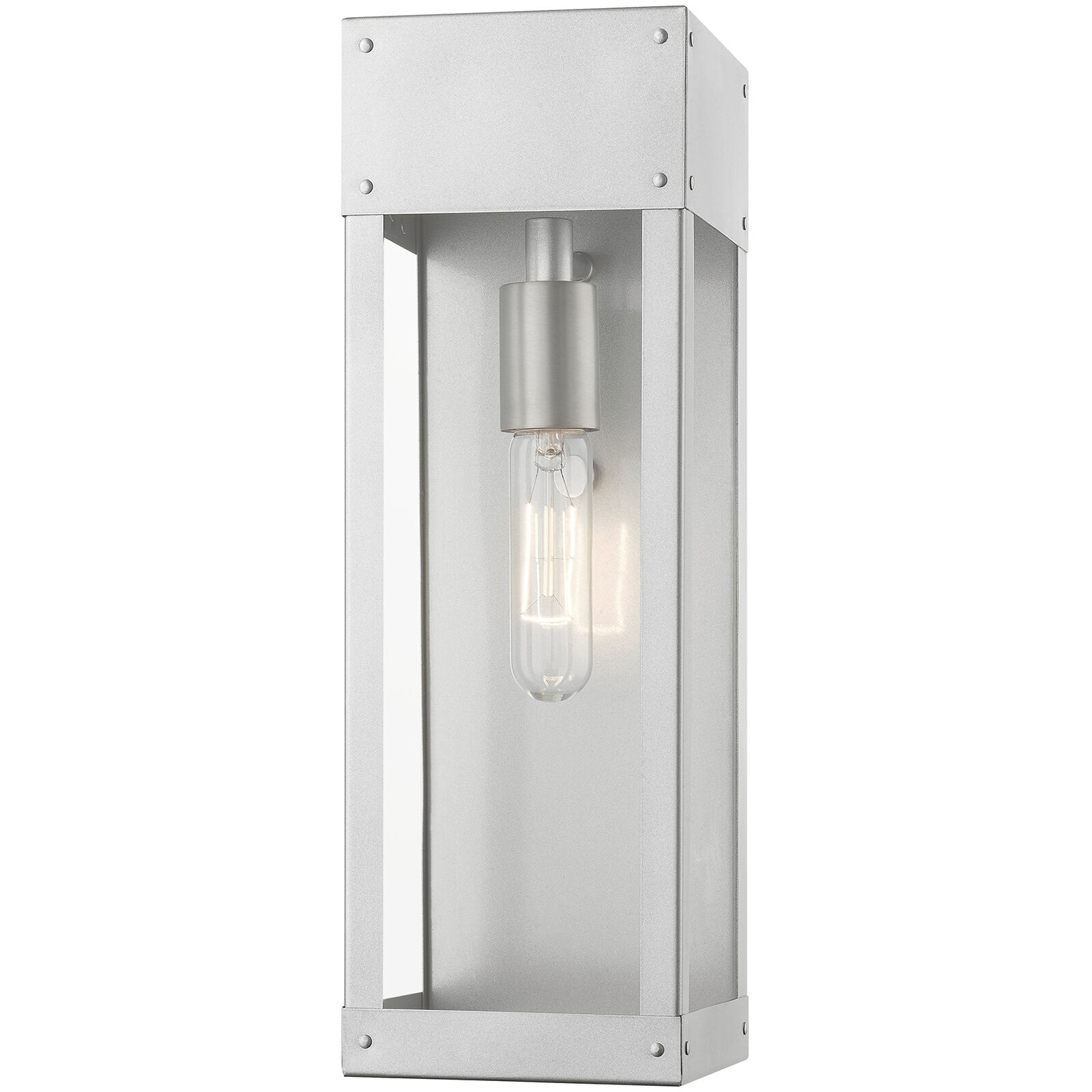 Barrett 1 Light 15 inch Painted Satin Nickel with Brushed Nickel Candle Outdoor Wall Lantern
