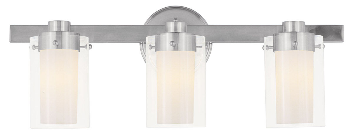 Manhattan 3 Light 23 inch Brushed Nickel Bath Vanity Wall Light