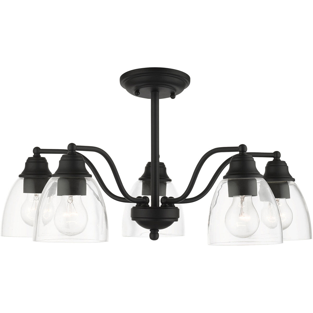 Montgomery 5 Light 24 inch Black Chandelier Ceiling Light