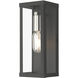 Gaffney 1 Light 11 inch Black with Brushed Nickel Finish Accents Outdoor Wall Lantern in Black with Brushed Nickel Accent, Medium