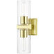 Clarion 2 Light 5 inch Satin Brass Vanity Sconce Wall Light