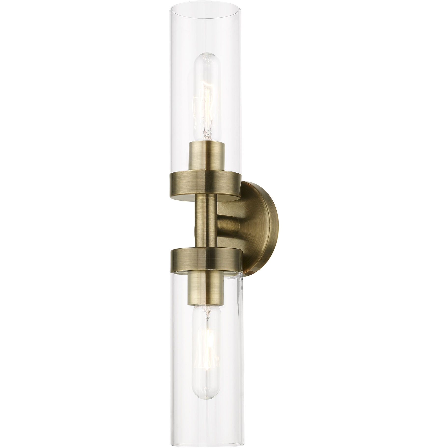 Ludlow 2 Light 4.25 inch Antique Brass Vanity Sconce Wall Light