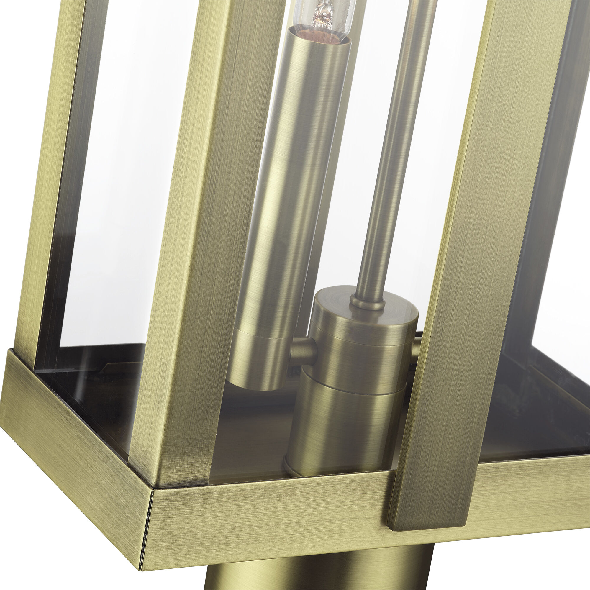 Berksford 2 Light 18.5 inch Antique Brass Outdoor Post Top Lantern