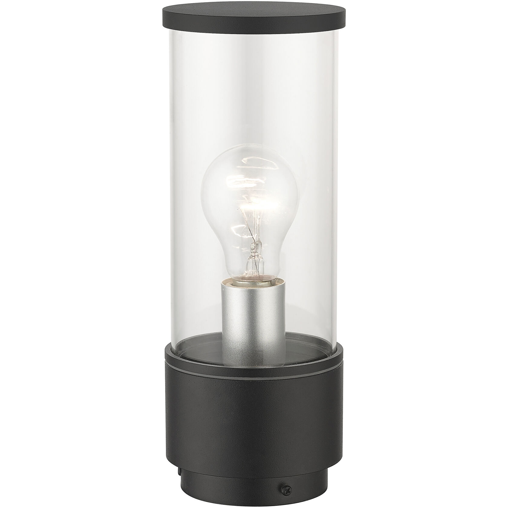 Atlantic 1 Light 11.5 inch Textured Black with Antique Silver Finish Accents Outdoor Medium Post Top Lantern